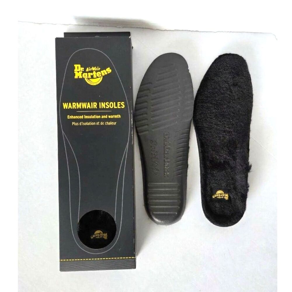 Dr Martens WarmWair Insoles Warm Faux Fur Insulated NIB Black Men 13 / Women 14